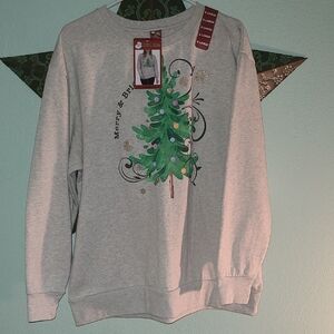 Gray Christmas Tree Sweater